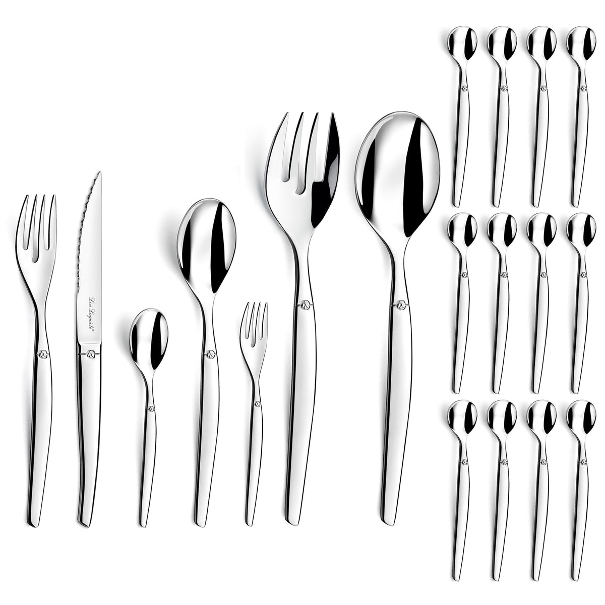Ménagère Lou Laguiole 74 couverts inox 18/0 pour 12 personnes