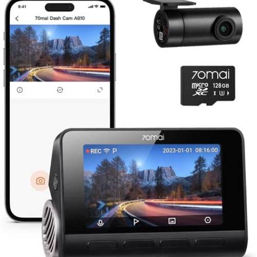 70mai – Dashcam Voiture 4K A810 Caméra Avant et Arrière GPS Vision Nocturne