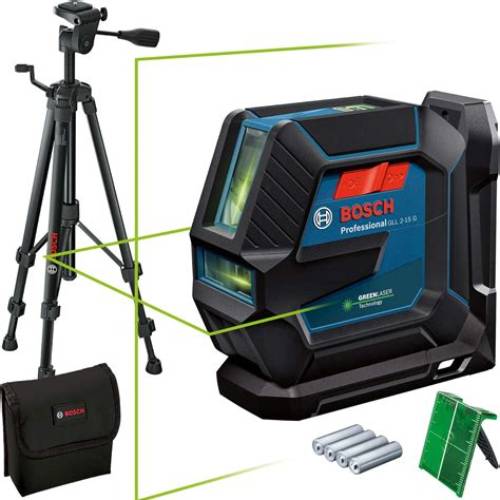 Bosch Professional – Niveau Laser Croix Vert GLL 2-15 G Chantier avec Support Universel